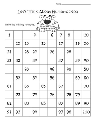 In these counting worksheets students fill in the missing numbers between 1 and 50. Missing Numbers To 50 Worksheet Shefalitayal