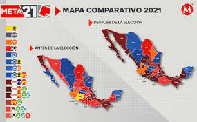 Con una diferencia de más de mil 500 votos, la. Mapa Electoral 2021 Antes Y Despues De Las Eleciones En Mexico