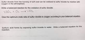 Sulfur dioxide will react with alkali to form sulfites: Sulfur Dioxide From The Burning Of Soft Coal Can Be Chegg Com
