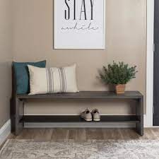From tufted, upholstered accent benches in dreamy neutral hues to natural wooden benches and masculine leather trunks, to a safavieh storage bench and everything in between, our decorative designs enhance your home with the modern elements and timeless silhouettes you desire. Solid Wood Entryway Benches Entryway Furniture The Home Depot