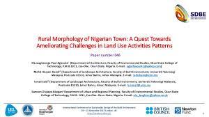 Rural Morphology Of Nigerian Town A Quest Towards Ameliorating Chall