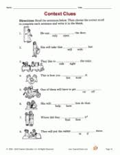 Schauen sie sich jeden einzelnen satz von context clues worksheets 4th grade unten an. Context Clues Printable 1st 3rd Grade Teachervision
