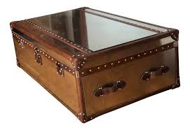 Favors handicraft embossed leather covered paper mache camel coffee table base. Restoration Hardware Mayfair Steamer Trunk Coffee Table Chairish