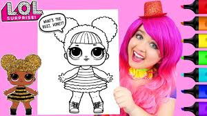 Snuggle valentine lol dolls kids. Coloring Lol Surprise Dolls Queen Bee Glitter Coloring Page Prismacolor Markers Kimmi The Clown Youtube