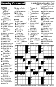 Bored with your current crossword puzzles and looking for a new challenge? Newsday Crossword Puzzle For Mar 15 2017 By Stanley Newman Creators Syndicate