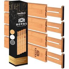Stylish design no matter where you want to use our bamboo drawer organizer dividers, in a living room, or a kitchen, they will fit perfectly. Adjustable Bamboo Drawer Dividers 13 25 17 25in Organizers Expandable Drawer Organization Separators For Kitchen Dresser Bedroom Bathroom And Office 4 Pack Natural Walmart Com Walmart Com