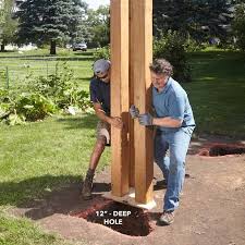 On one edge mark 95 from the bottom of the post. Perfect Pergola Diy Family Handyman