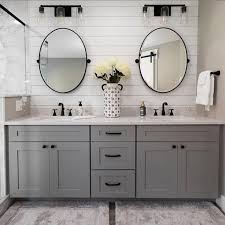 Grey Shaker Double Sink Bathroom Vanity
