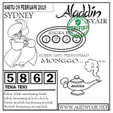 Prediksi Togel Sydney 09 02 2019 Prediksi Togel Sydney Togel Syair Togel Sdy Syair Togel Sidney Syair Togel Sydney Code Syair Sidney Har Aladdin Hoki Teka Teki