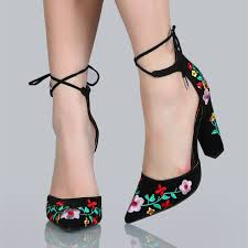 Black Block Heels Closed Toe Black Lace Up Sandals Floral Closed Toe Block Heel Sandals Heels Block Heels Sandal Lace Up Sandals