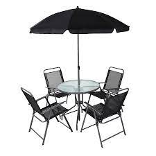 Cuba Black 6 Piece Patio Set Outdoor Garden George Garden Furniture Sets Garden Patio Furniture Round Table And Chairs