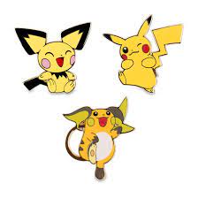 In generation 1, raichu has a base special stat of 90. Pichu Pikachu Raichu Pokemon Pins 3 Pack Pokemon Center Official Site