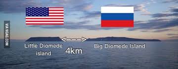 The Distance Between Us Russia The Distance Between Us Diomede Islands Best Funny Pictures
