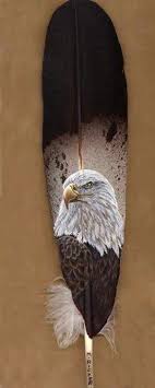 Bald Eagle On Eagle S Feather Feather Painting Eagle Painting Feather Art