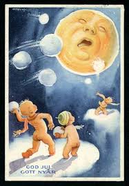 Snowball Fight With The Moon Well Not Much Of A Fight Since The Moon Hath No Arms No Hands And No Snowballs Art Vintage Moon Good Night Moon