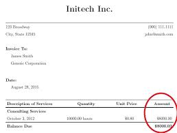 Invoice Total Error Tex Latex Stack Exchange