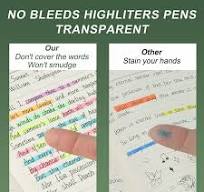 Pink Highlighter, 6 Pack High Lighters No Bleeds Highliters Pens Neon Clear  View Bright Quick Dry Pocket Marker Pen Sticks Chisel Tip Cute for Books ...