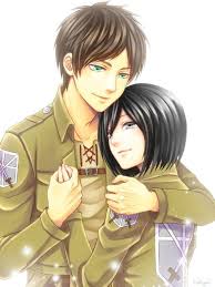 Eren Jaeger X Mikasa Ackerman I Like This Ship But I Think Something Bad Would Have To Happen Or Almost Happen To Mi Titas Anime Anime Casais De Anime