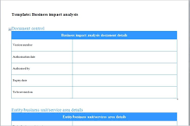 Business Impact Analysis Template Free Download Business Impact Templates Sample Resume