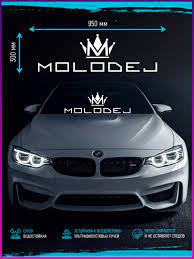 Наклейка на лобовое стекло Molodej с короной - купить на авто