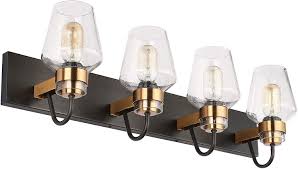 It has a black metal fixture and measures 21 x 5 ½ x 9 inches, and comes with three glass. Presde Vintage Bathroom Lighting Fixtures Over Mirror Modern Glass Shade Bronze Brushed Black Vanity Lights Wall Sconce 4 Lights Walmart Com Walmart Com