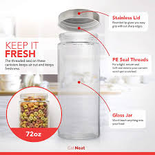 Check spelling or type a new query. Buy Eatneat 4 Piece Beautiful Glass Kitchen Canisters With Stainless Steel Lids Food Storage Containers That Offer Modern Style And Clean Kitchen Organization 72 55 38 And 27 Ounce Sizes Online In Turkey B0748x84rg