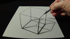 Cool 3d drawings step by step. 3d Drawing A Simple Cube No Time Lapse How To Draw 3d Cube Youtube