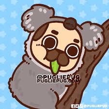 Puglie Koala In 2020 Pug Wallpaper Pug Cartoon Cute Animal Drawings