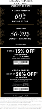 Visit today and apply the promo code during checkout to redeem the offer! Banana Republic Factory June 2021 Coupons And Promo Codes