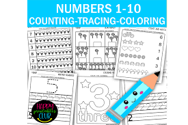 Print out all 10 worksheets and switch back and forth between them. Numbers 1 10 Counting Tracing Coloring Graphic By Happy Printables Club Creative Fabrica