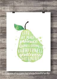 Galatians 5 22 The Fruit Of The Spirit Pear Watercolor Typography Scripture Print Instant Do Fruit Art Print Bible Verse Wall Art Watercolor Typography