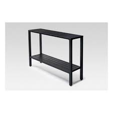 Add A Touch Of Contemporary Design To Your Patio Space With The Steel Slat Patio Console Table F Outdoor Console Table Outdoor Sofa Table Modern Console Tables