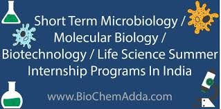 Short Term Microbiology Biotechnology Life Science Summer Internship Programs In India Summer Internship Internship Internship Program