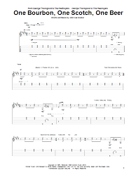 George Thorogood The Destroyers One Bourbon One Scotch One Beer Sheet Music Pdf Notes Chords Blues Score Guitar Tab Download Printable Sku 155346