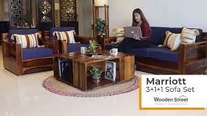 Latest Wooden Sofa Design 2020 Marriott Wooden Sofa 3 1 1 Set By Wooden Street Youtube