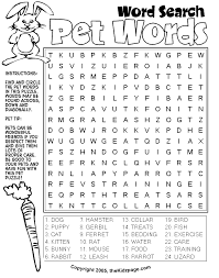 word search pet words kids word search fun worksheets word puzzles