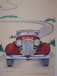 Old Car Mural Cars Room Dj Room