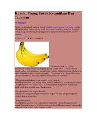 Khasiat buah pisang dan manfaatnya kepada tubuh badan suria fm. Khasiat Pisang