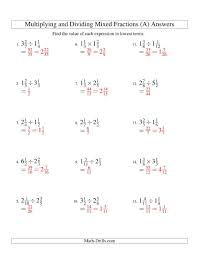 The Multiplying And Dividing Mixed Fractions A Math Worksheet Page 2 Fractions Worksheets Multiplying Mixed Numbers Mixed Fractions