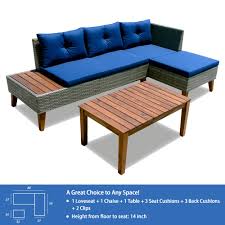 Check spelling or type a new query. Patio Furniture Set Outdoor Sectional Sofa Grey Wicker Blue Cushion Overstock 31572368