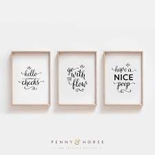 Set Of 3 Bathroom Prints Bathroom Wall Decor Funny Bathroom Etsy In 2020 Bathroom Prints Bathroom Wall Art Printable Wall Art