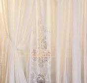 Complete Curtain Set in Ivory White and Linen Georgette With ...