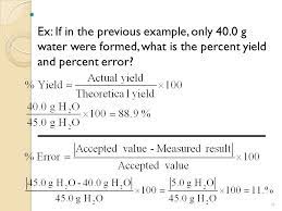 It allows us to see how far apart our estimates and the percent error or percentage error expresses as a percentage the difference between the approximate value and exact values. Chemical Reactions Chemical Equations And Stoichiometry Brown Lemay Ch 3 Ap Chemistry Ppt Download