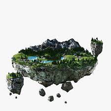 3d Model Floating Island Floating Island Galaxy Art
