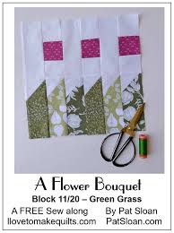 Pattern for flower basket, ills. Free Flower Bouquet Block 11 Pat Sloan S I Love To Make Quilts
