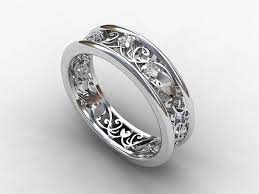 Engagement Ring Set Filigree Ring White By Torkkelijewellery 2350 00 Filigree Wedding Ring Sapphire Wedding Band White Gold Wedding Bands