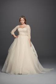 Oleg Cassini Plus Size Organza 3 4 Wedding Dress David S Bridal Plus Size Wedding Gowns Wedding Dress Organza Ball Gowns Wedding
