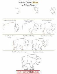 Pin By Steef Van Blitterswijk On How To Draw Buffalo S And Bison Drawings Step By Step Drawing Buffalo Art