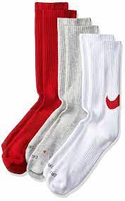 Nike Men S Swoosh Crew 3pk White Red Gray Crew Socks Xl Sx4950 903 Nike Crew Casual Socks Training Nike Men Socks