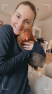 I love my chicken Nacho just had to share this with yall 🩷🩷 She's been  lonely since a dog attacked her because the others won't accept her back so  I'm her buddy